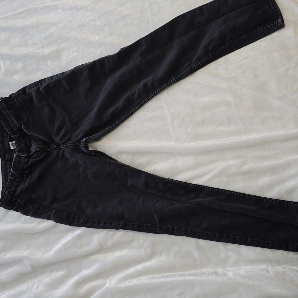 Black Denim Skinny Jeans High Rise